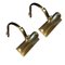 Mid-Century New Gilt Metal Wall Lights by Fase for Fase, Set of 2 1