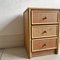 Mid-Century Rattan 3 Drawer Bedside Table, 1970s 10