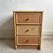 Mid-Century Rattan 3 Drawer Bedside Table, 1970s 1