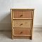 Mid-Century Rattan 3 Drawer Bedside Table, 1970s, Image 1