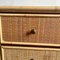 Mid-Century Rattan 3 Drawer Bedside Table, 1970s 9