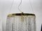 Lámpara colgante Rod de latón de cristal de Murano, años 80, Imagen 5