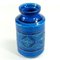 Jarrón Rimini de cerámica azul de Aldo Londi para Bitossi, Italia, años 60, Imagen 8