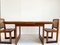 Art Deco Amsterdam School Extendable Teak Dining Table and Chairs with Webbing Seat, 1930s, Set of 3 8