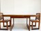 Art Deco Amsterdam School Extendable Teak Dining Table and Chairs with Webbing Seat, 1930s, Set of 3, Image 8