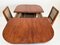 Mesa de comedor escolar extensible Art Déco y sillas de teca con asiento de malla, años 30. Juego de 3, Imagen 5