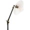 Lámpara de pie industrial vintage de hierro fundido opalino blanco y latón, Imagen 2