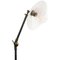 Vintage Industrial White Opaline Cast Iron and Brass Floor Lamp 2