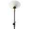 Vintage Industrial White Opaline Cast Iron and Brass Floor Lamp 8