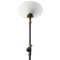 Vintage Industrial White Opaline Cast Iron and Brass Floor Lamp, Image 8