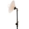 Vintage Industrial White Opaline Cast Iron and Brass Floor Lamp, Image 5