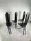 Vintage Steel and Leather Chairs by Recanatini, 1980s, Set of 4, Image 4