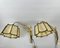 Vintage Wall Sconces with Leather Shade Bedside Lighting, Germany, 1950s, Set of 2 1