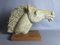 Emilia Parea, Horse Head Sculpture, 1960s, Granite and Papier-Mâché on Wood Base 1