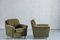 Vintage Green Corduroy Armchairs on Wheels, Germany, 1970s, Set of 2 4