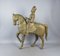 Asian Statue of Man on Horse, Large Copper-Covered Wood Sculpture, Late 19th Century 23