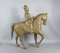 Asian Statue of Man on Horse, Large Copper-Covered Wood Sculpture, Late 19th Century 19