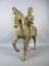 Statua asiatica di uomo a cavallo, grande scultura in legno ramato, fine XIX secolo, Immagine 14