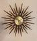 Vintage Teak and Brass Starburst Clock by Seth Thomas, 1960, Image 1