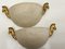 Half Dome Alabaster Wall Lights with Horse Decoration, 1960s, Set of 2 7