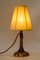 Art Deco Painted Glass Table Lamp with Fabric Shade, Vienna, 1920s 2