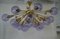 Mid-Century Murano Periwinkle Art Glass and Brass Chandelier and Pendant 4