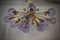 Mid-Century Murano Periwinkle Art Glass and Brass Chandelier and Pendant 7