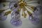 Mid-Century Murano Periwinkle Art Glass and Brass Chandelier and Pendant 5
