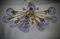 Mid-Century Murano Periwinkle Art Glass and Brass Chandelier and Pendant 1