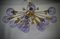 Mid-Century Murano Periwinkle Art Glass and Brass Chandelier and Pendant, Image 1