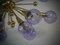 Mid-Century Murano Periwinkle Art Glass and Brass Chandelier and Pendant 3