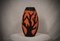Mid-Century Italian Oval Black and Orange Color Vase, 1980s 2