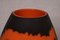 Mid-Century Italian Oval Black and Orange Color Vase, 1980s 3