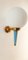 Hellblaue Vintage Wandlampe mit weißer Kugel von Stilnovo 3