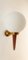 Rotgoldene Vintage Wandlampe mit weißer Kugel von Stilnovo 6