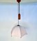 Postmodern Height-Adjustable Umbrella Hanging Lamp in Teak from Domus, 1980s, Image 1