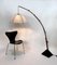 Postmodern Height-Adjustable Umbrella Arc Floor Lamp in Teak and Steel from Domus, 1980s 2