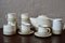 Japanese Tea Service in White and Beige, 1980s, Set of 15 18