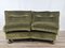 Corner Sofa in Green Fabric with Wooden Feet, 1970, Set of 2 3