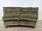 Corner Sofa in Green Fabric with Wooden Feet, 1970, Set of 2, Image 3