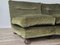 Corner Sofa in Green Fabric with Wooden Feet, 1970, Set of 2 6