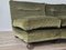 Corner Sofa in Green Fabric with Wooden Feet, 1970, Set of 2, Image 6