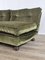 Corner Sofa in Green Fabric with Wooden Feet, 1970, Set of 2 8