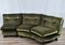 Corner Sofa in Green Fabric with Wooden Feet, 1970, Set of 2 1