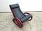 Vintage Rocking Chair in Leather by Gae Aulenti for Poltronova 1