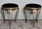 Italian Gilt Iron and Velvet Stools by Pier Luigi Colli, 1950, Set of 2 2