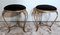 Italian Gilt Iron and Velvet Stools by Pier Luigi Colli, 1950, Set of 2, Image 4