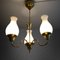 Swedish Modern Chandelier in Brass and Glass, 1940s, Image 3