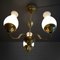 Swedish Modern Chandelier in Brass and Glass, 1940s 4