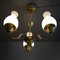 Swedish Modern Chandelier in Brass and Glass, 1940s, Image 4